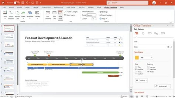 How do I get Office timeline in PowerPoint?