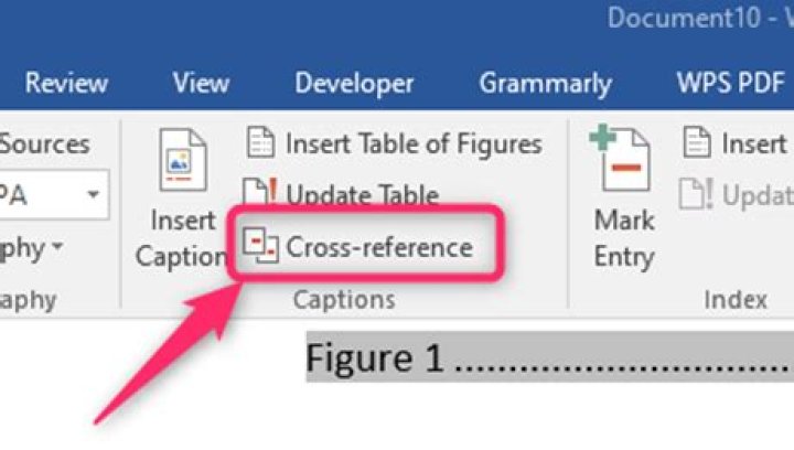How do you automatically update cross-references in Word?