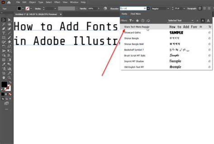 How do you create a font in Illustrator?