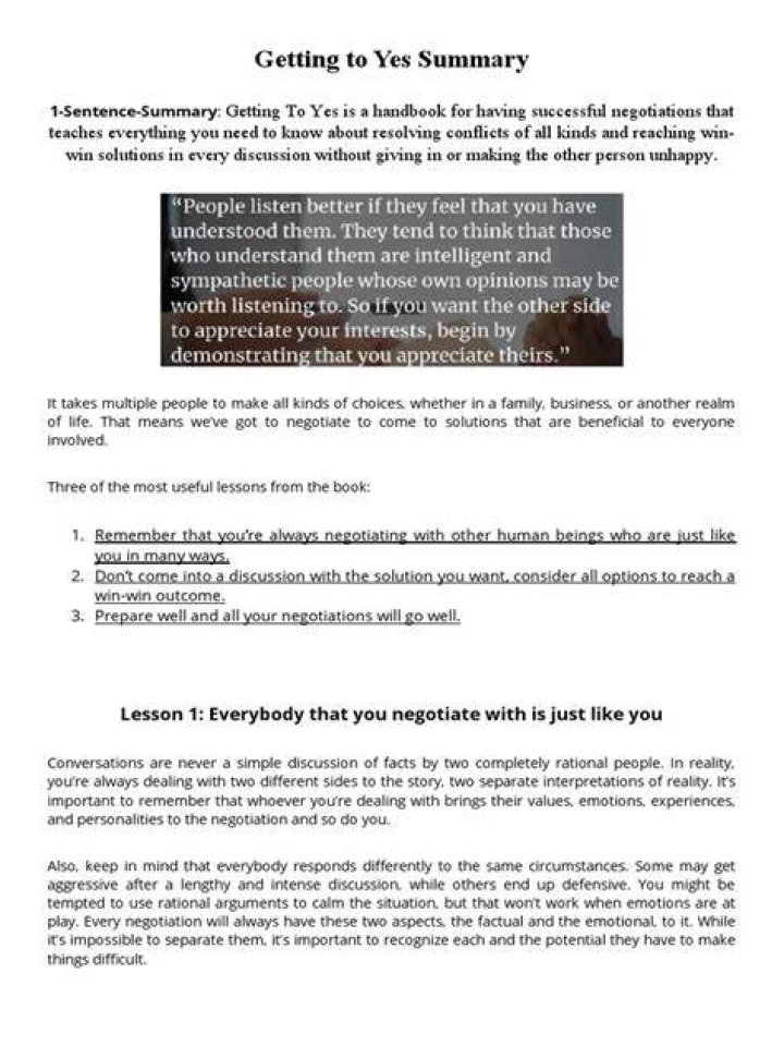 How do you get to yes summary?