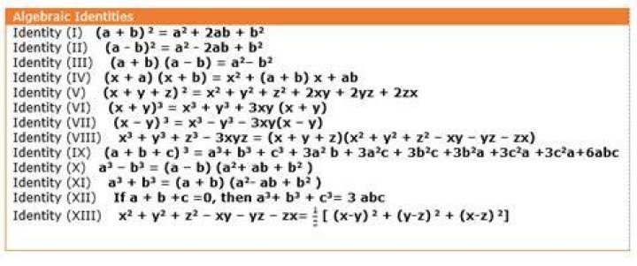 How many algebraic identities are there?