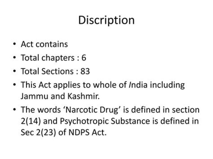 How many chapters are in NDPS Act?
