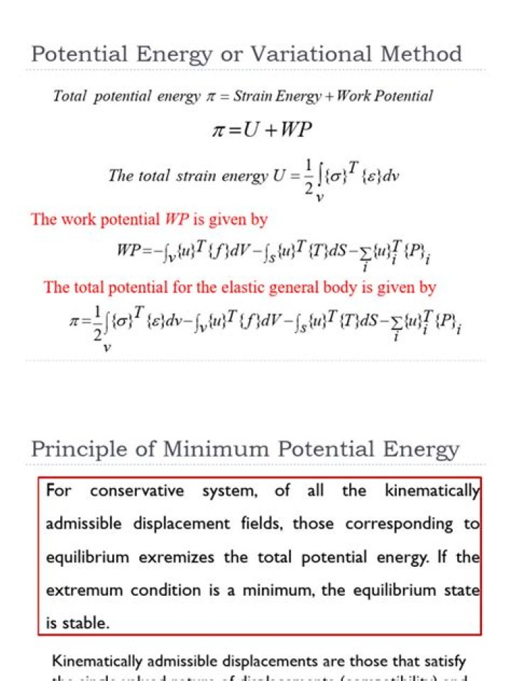 What is meant by minimum potential energy?