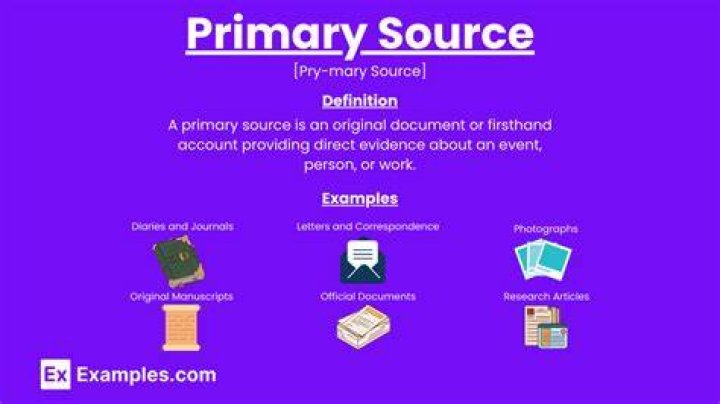 What is primary source and examples?