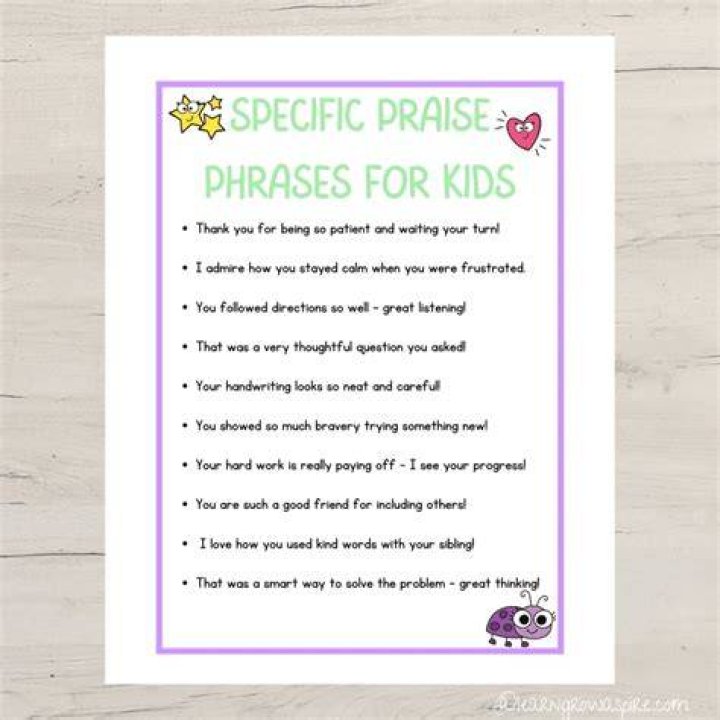 What is specific praise?