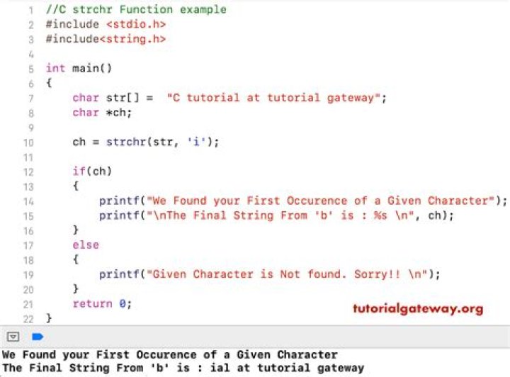 What is Strchr used for?