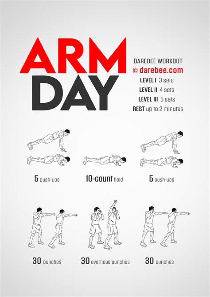 What should a beginner do on arm day?